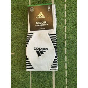 ADIDAS Team Speed II OTC Soccer Socks White NEW Mens Youth M fits 5-8.5
